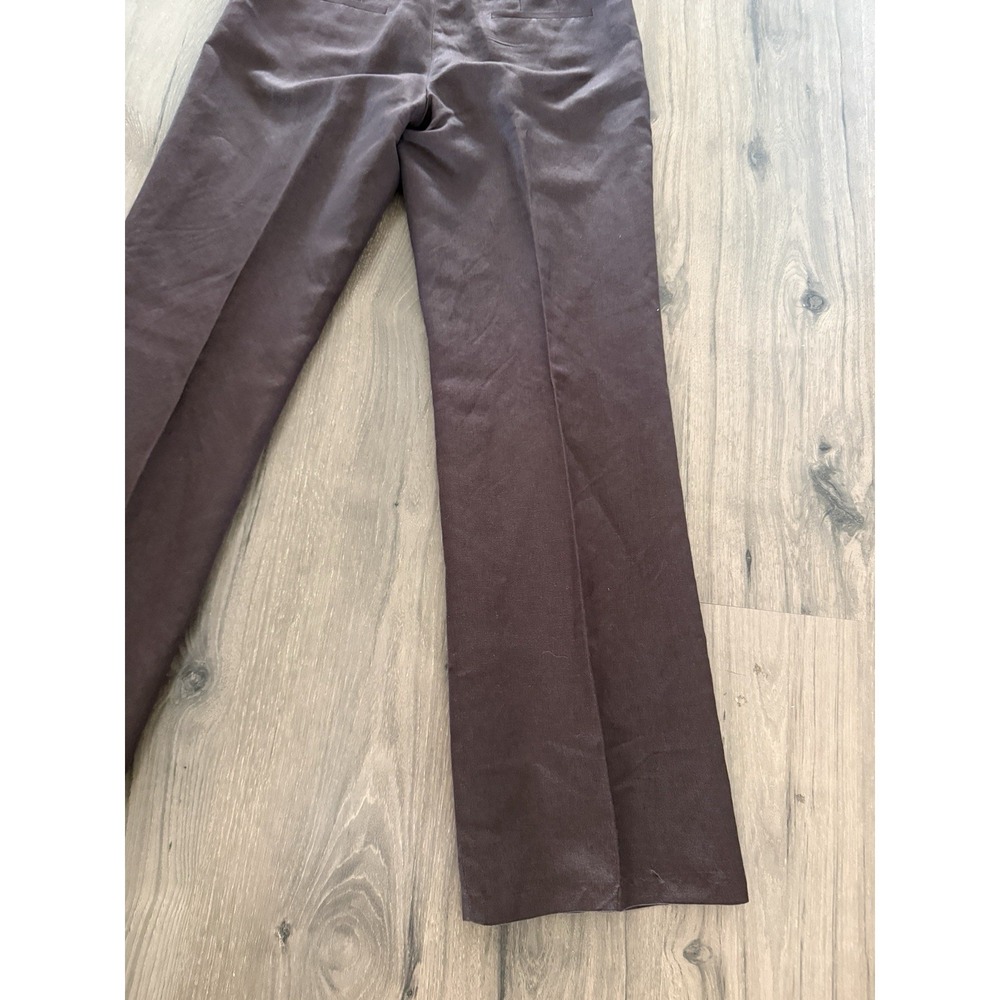 Ann Taylor LOFT "Ann" Pants Women's 6 Brown Linen Blend Lined - Picture 7 of 13